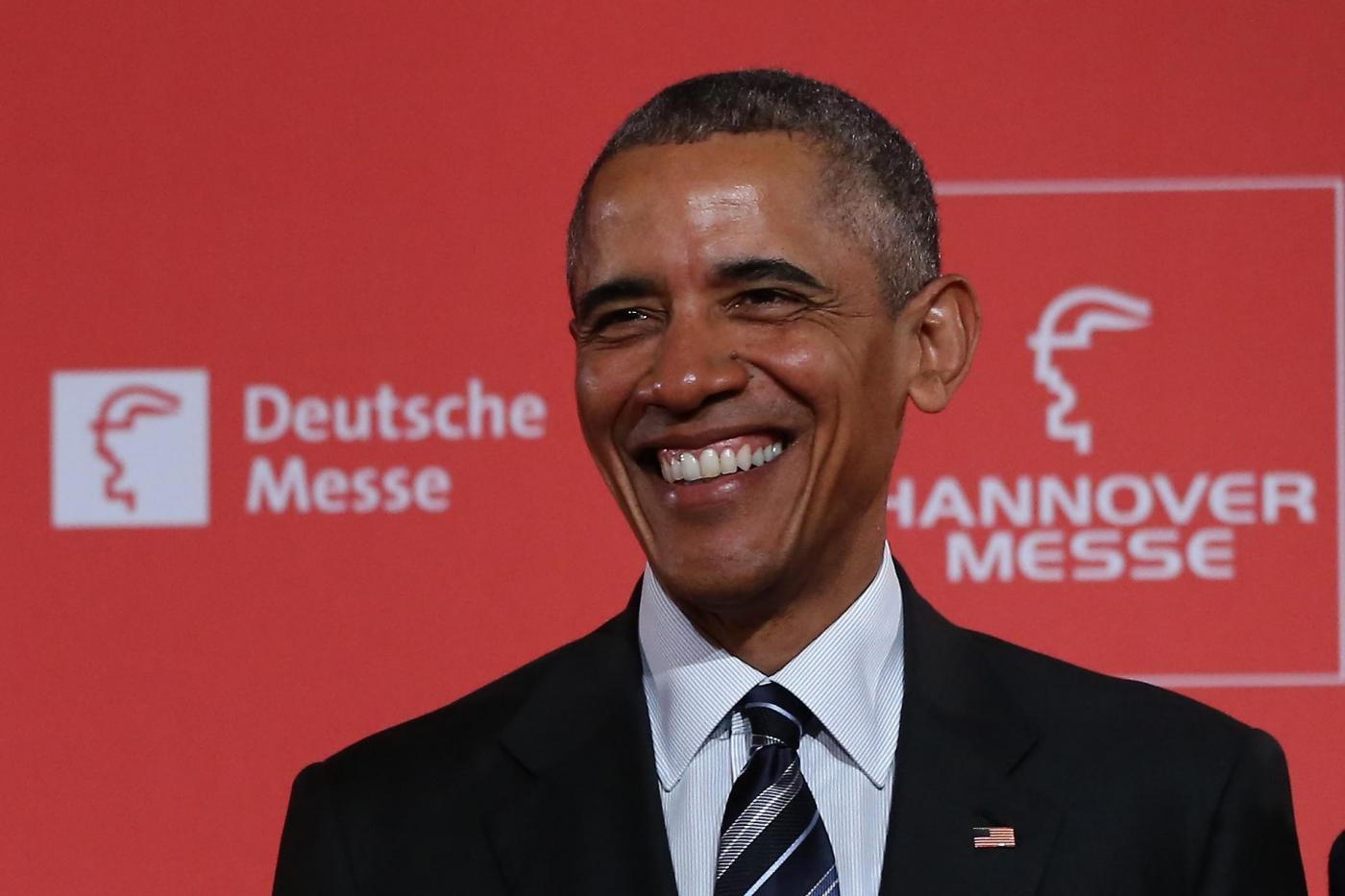 Barack Obama e Angela Merkel alla Fiera di Hannover