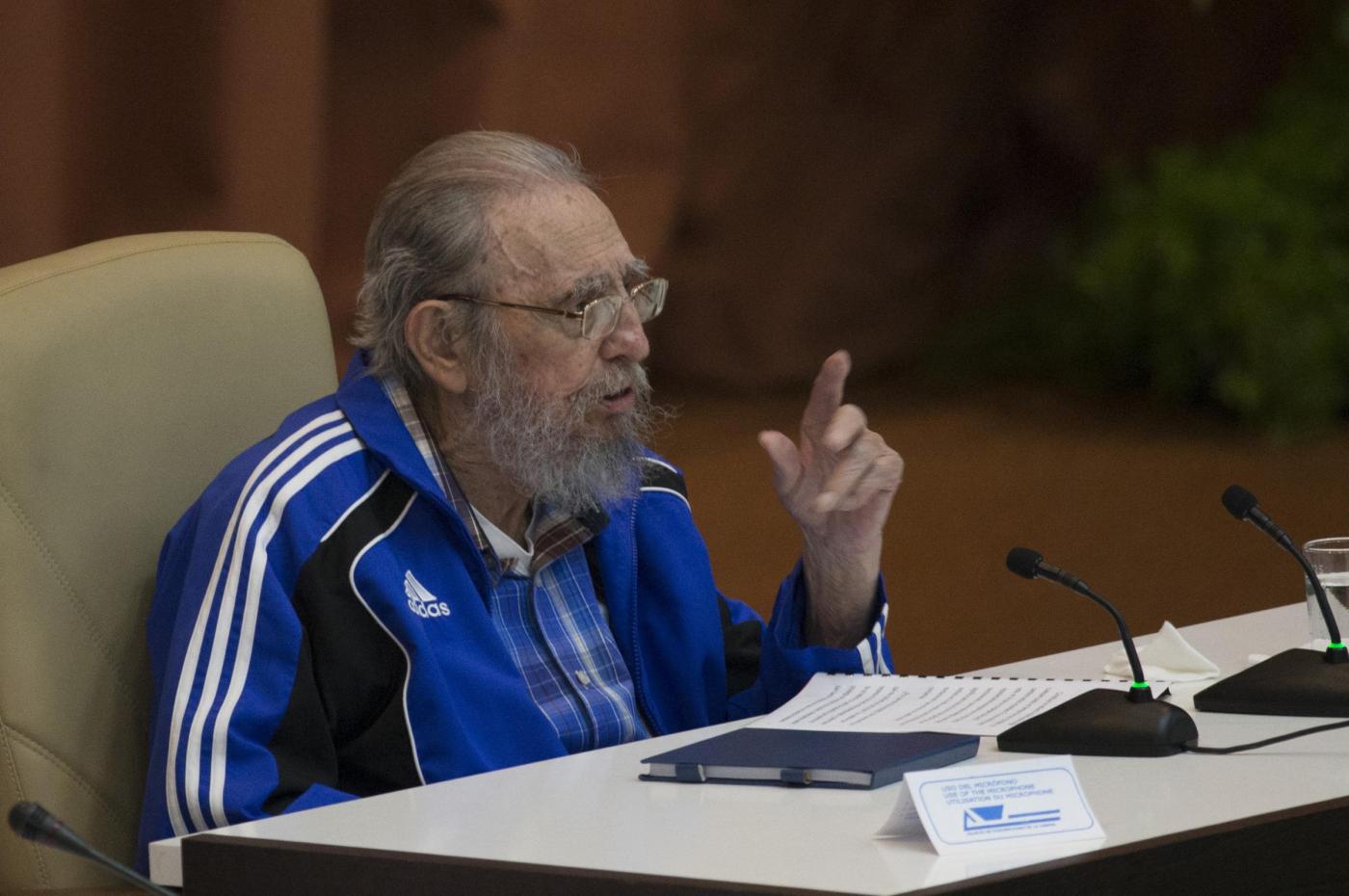 Fidel Castro durante la chiusura del Congresso