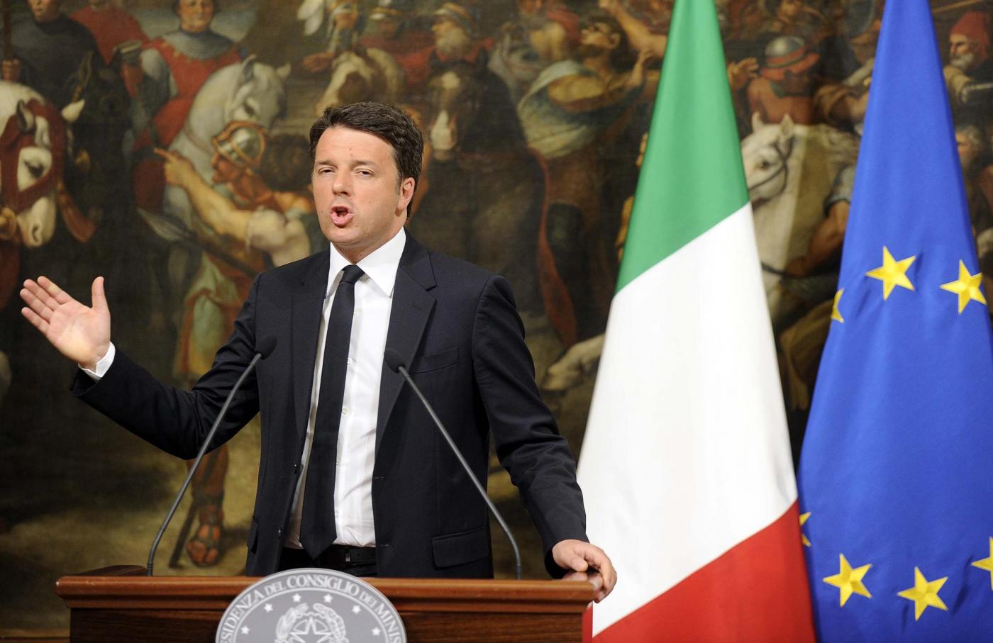 Palazzo Chigi, Matteo Renzi in conferenza dopo il risultato del referendum sulle trivellazioni