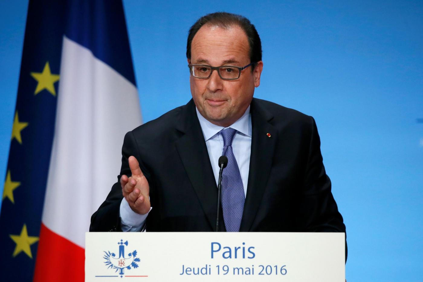 Parigi, la conferenza del presidente Francois Hollande all'Eliseo