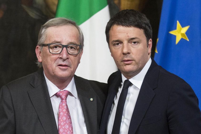 Matteo Renzi e Jean Claude Junker