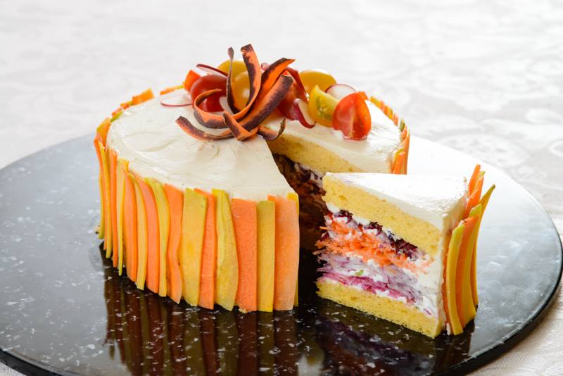 salad cake carote