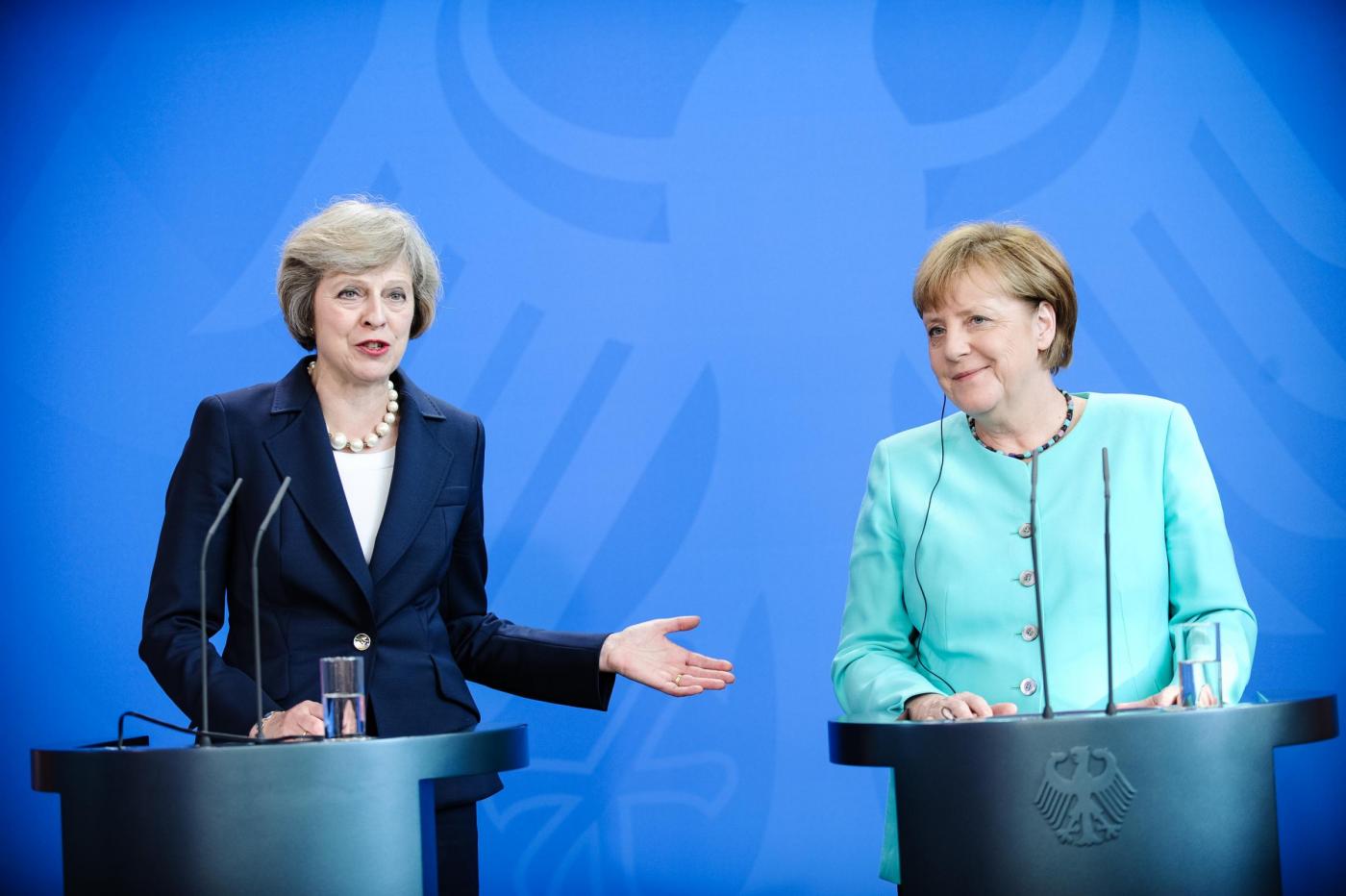 La cancelliera Merkel riceve Theresa May a Berlino