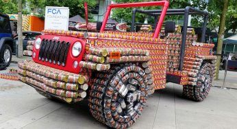 Una Jeep Wrangler costruita con lattine di alluminio