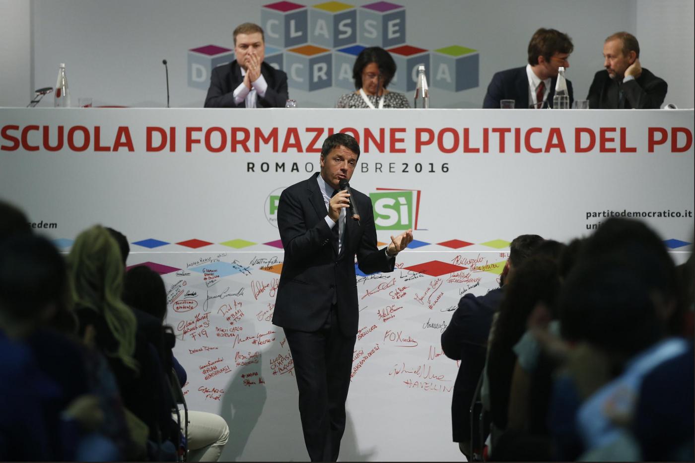 Matteo Renzi partecipa a Classe dem, la Scuola di formazione politica del Pd