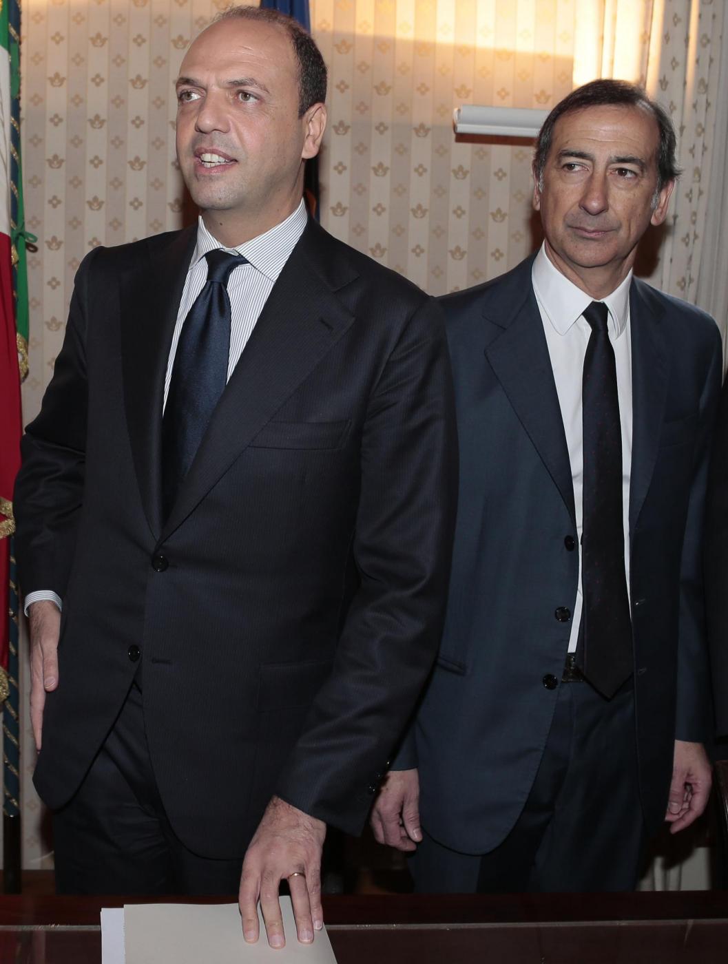 Ministro dell'Interno Angelino Alfano e sindaco di Milano Beppe Sala