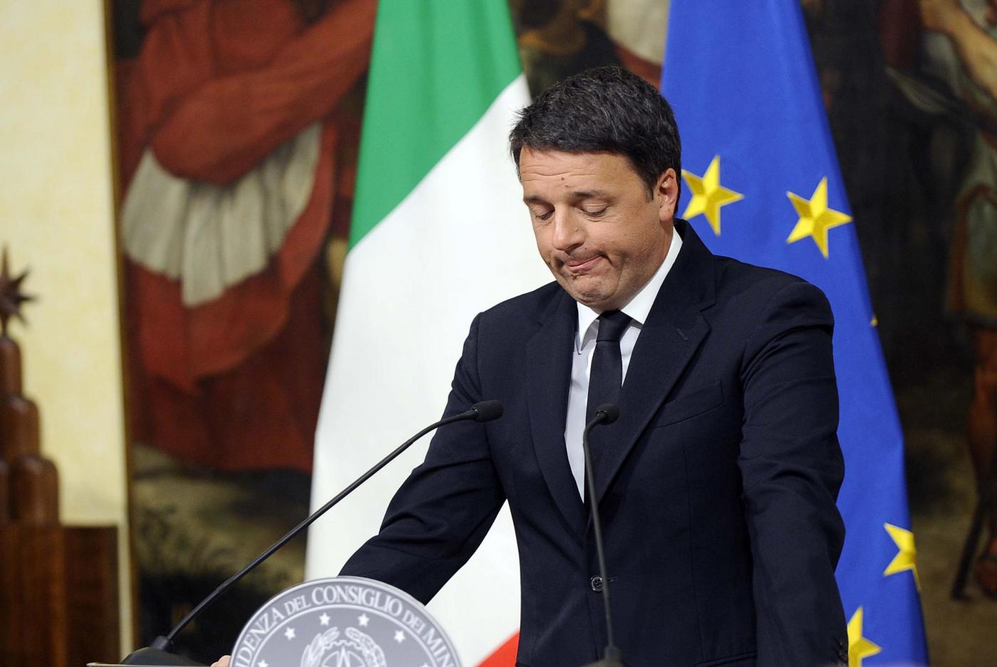 Palazzo Chigi Conferenza Matteo Renzi dopo i risultati del referendum costituzionale