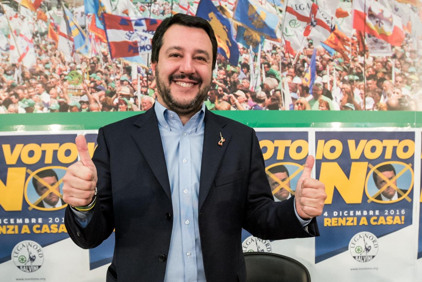 Conferenza di Matteo Salvini su risultati referendum costituzionale