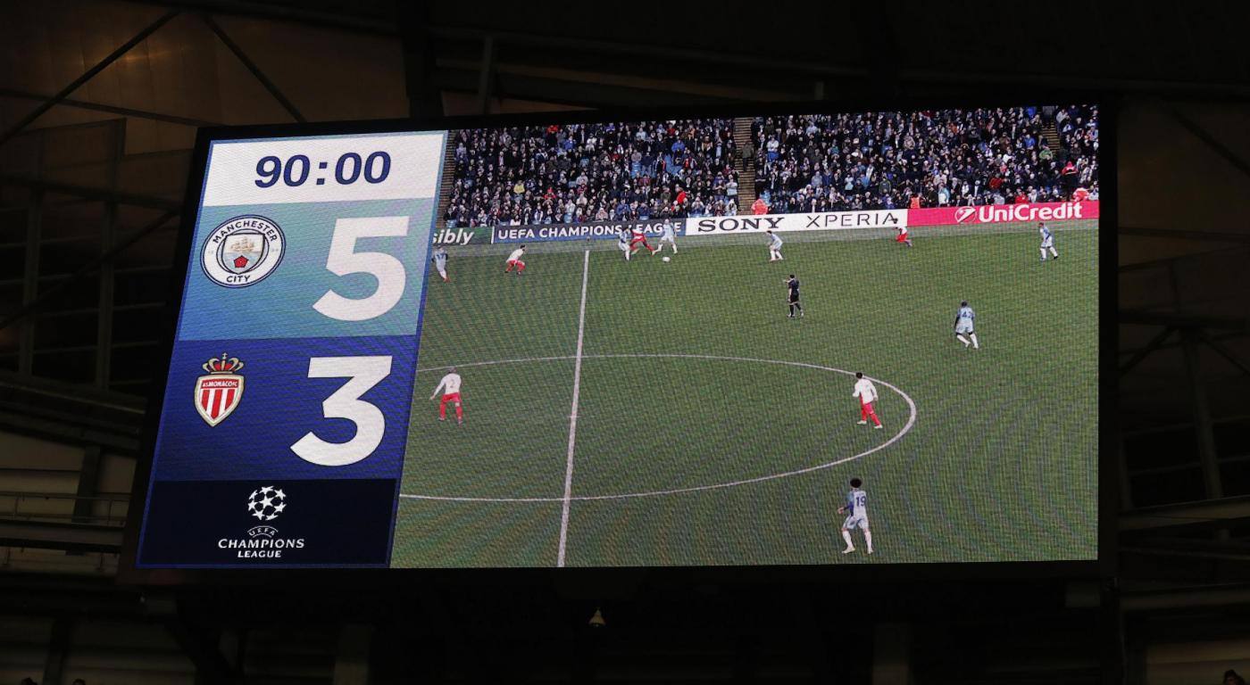 Manchester City v AS Monaco UEFA Champions League Round of 16 First Leg Etihad Stadium