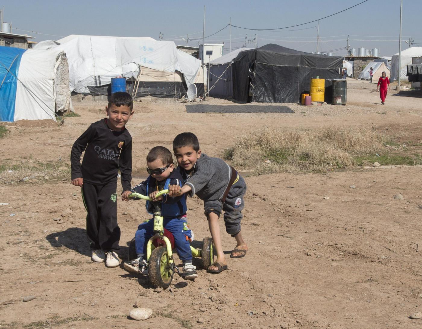Rifugiati Yazidi in un campo profughia a Dohuk, Iraq