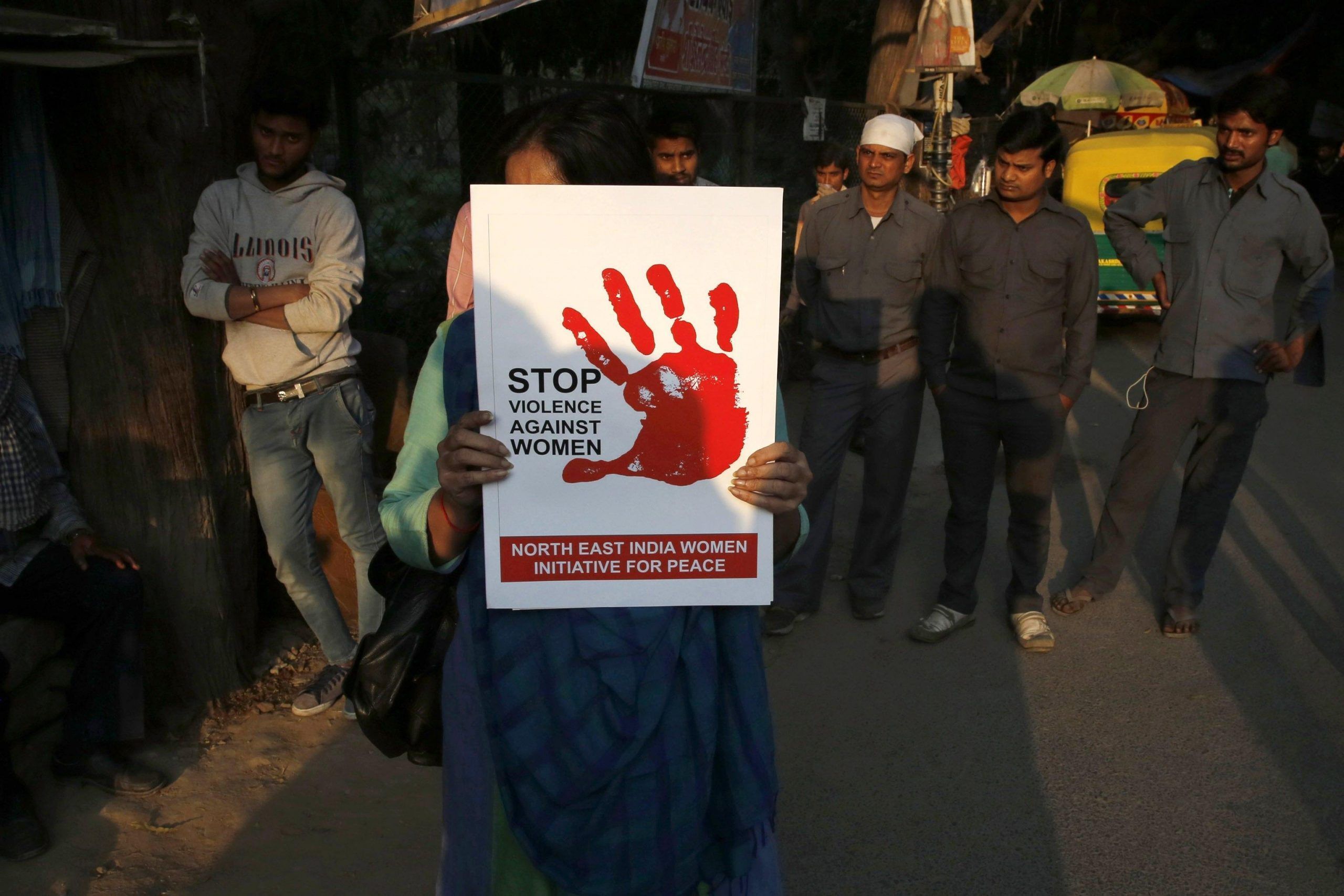 Protest against a rape incident in Hauz Khas village in New Delhi.