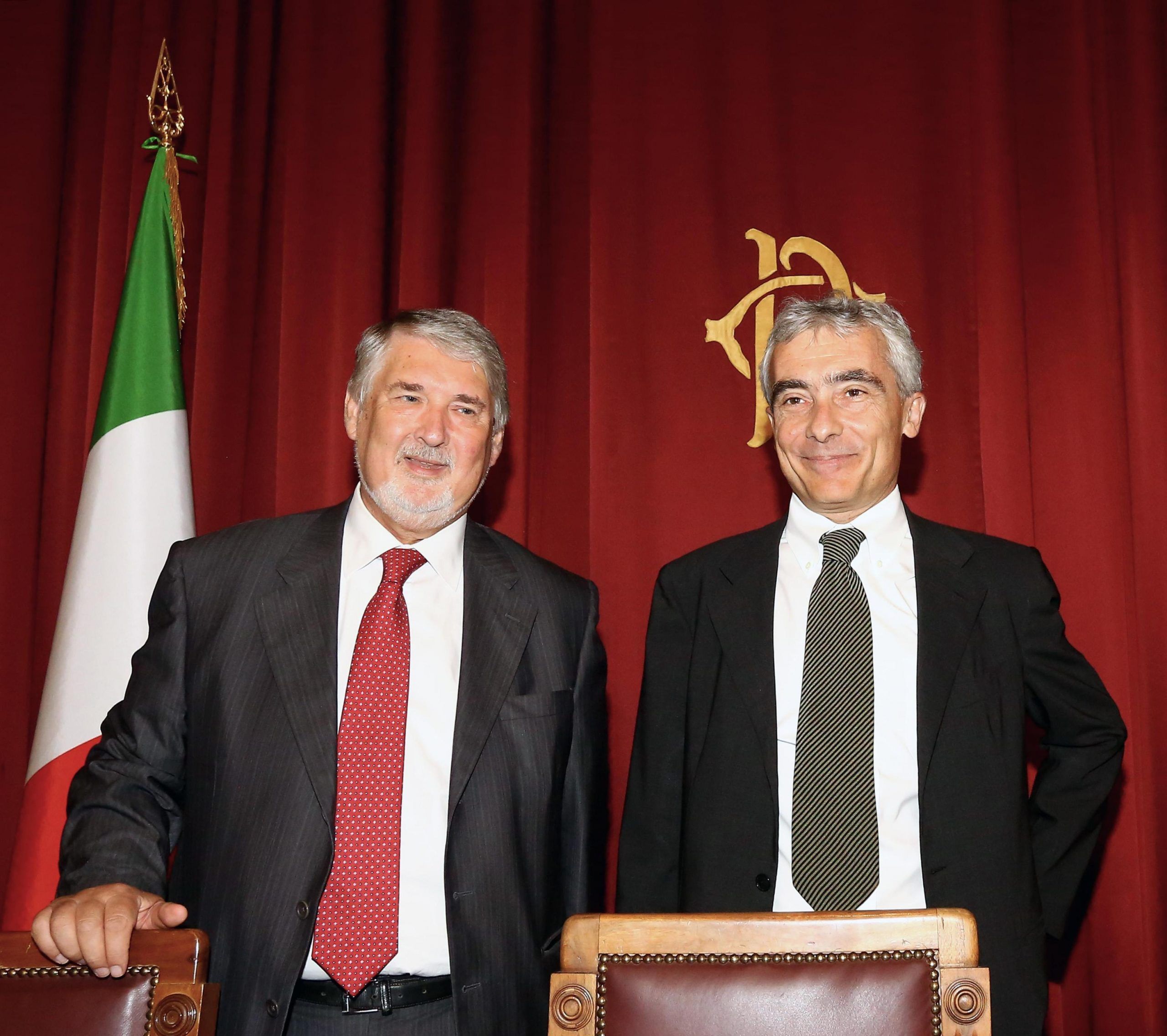 Il ministro del Lavoro e delle Politiche Sociali Giuliano Poletti ed il presidente dell'Inps Tito Boeri
