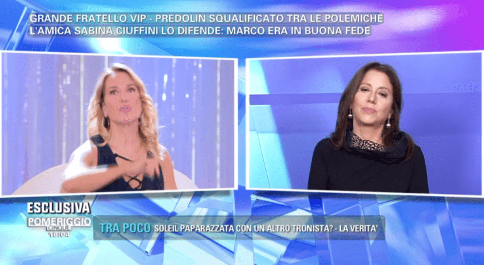 Sabina Ciuffini difende Marco Predolin a Pomeriggio 5