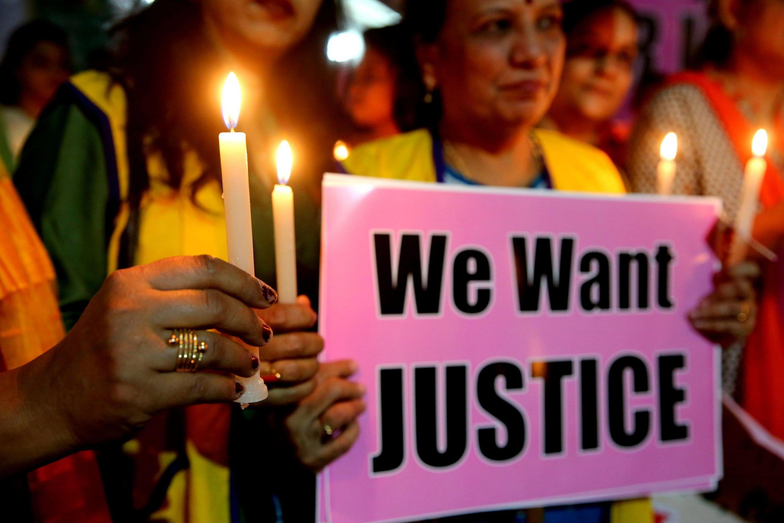 Candle light vigil and protest against gang rape in Bhopal