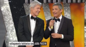 Sanremo 2018, Laura Pausini al telefono in prima serata: Baglioni e Fiorello duettano per lei