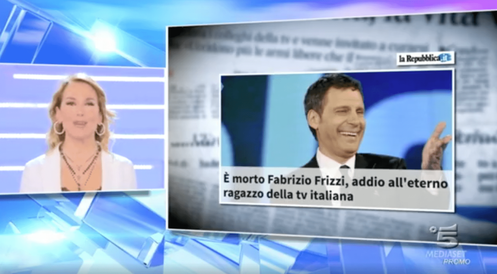 barbara d'urso in onda per fabrizio frizzi criticata