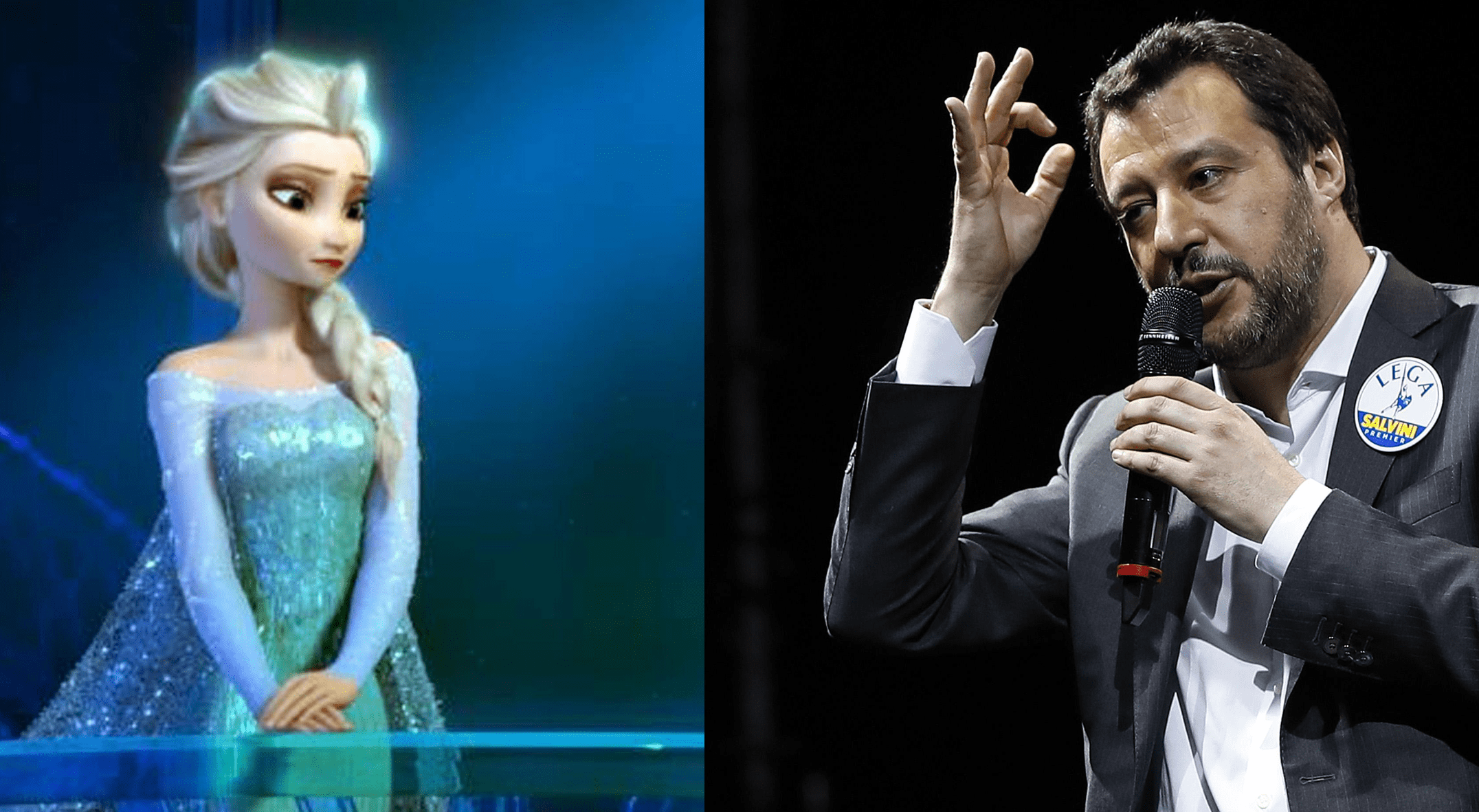Matteo Salvini contro Elsa di Frozen