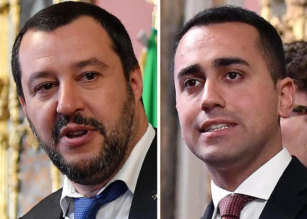 Salvini e Di Maio al Quirinale (combo)