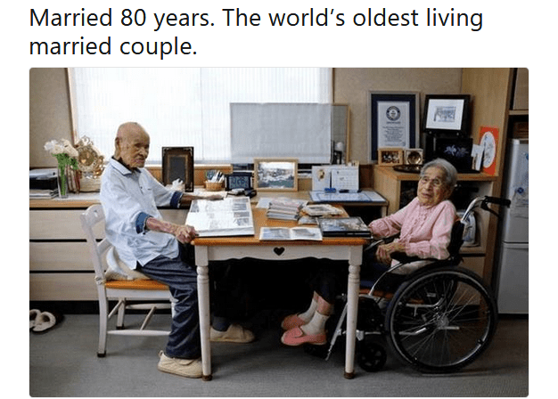 coppia piu vecchia del mondo