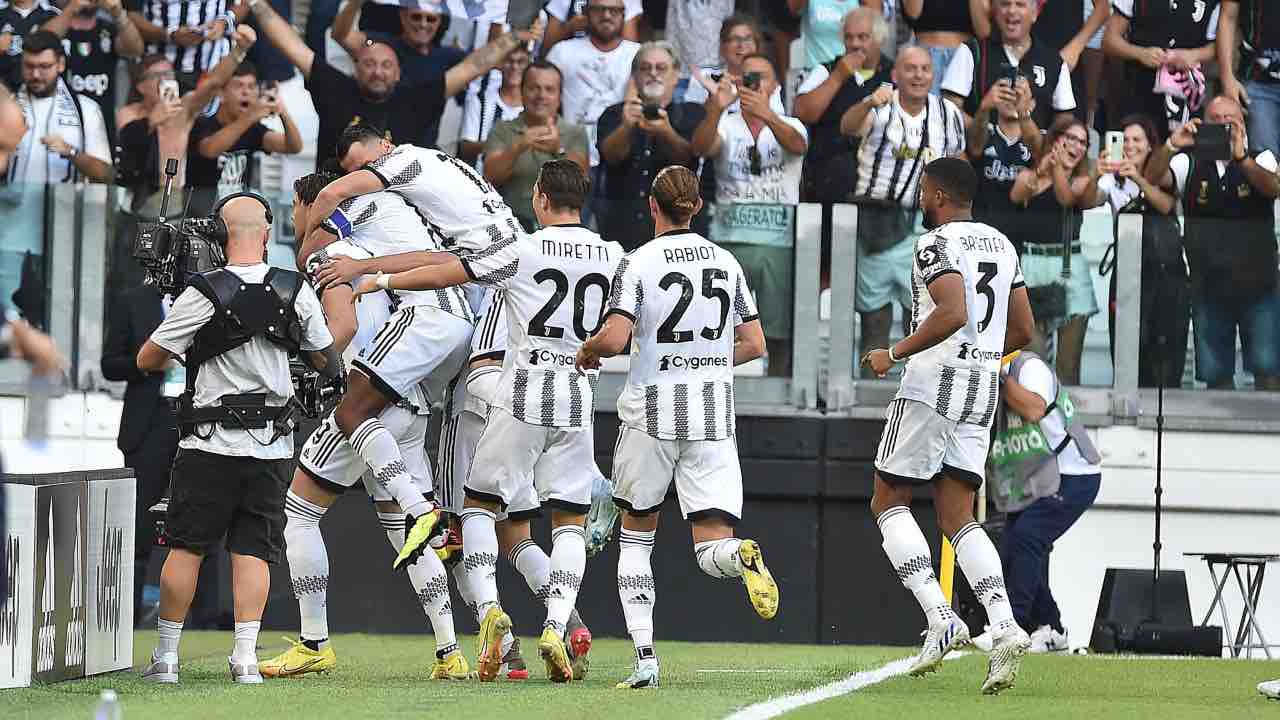 I giocatori della Juventus esultano