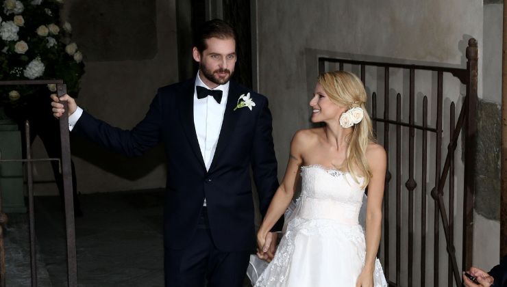 Michelle Hunziker e Tomaso Trussardi il giorno del loro matrimonio