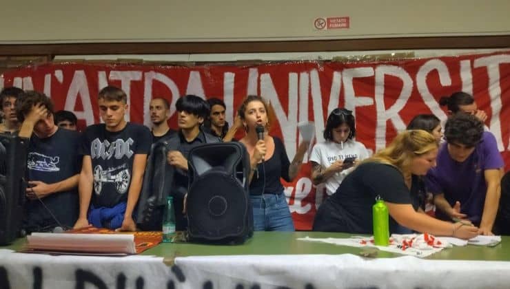 Gli studenti in protesta alla Sapienza