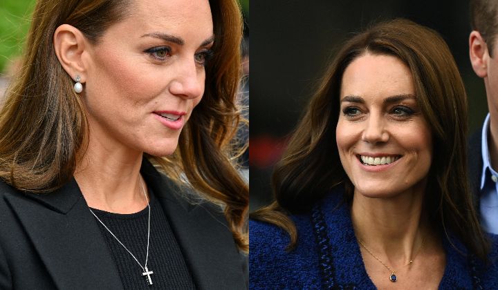Kate con i gioielli della Regina