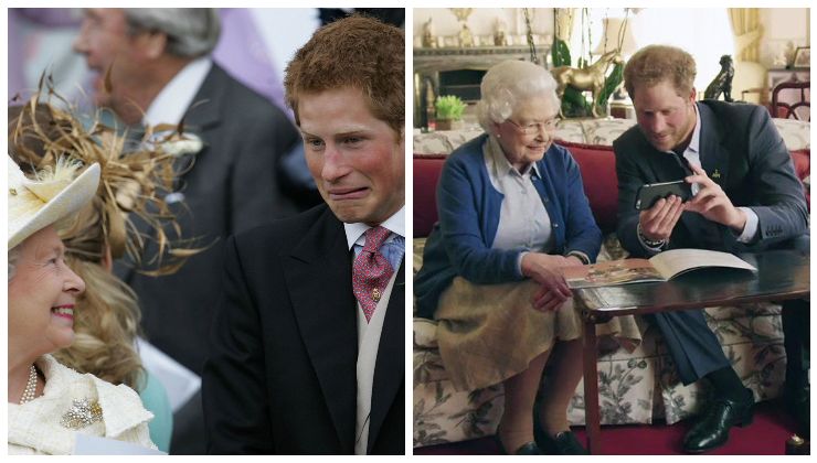 Harry con la nonna Regina Elisabetta