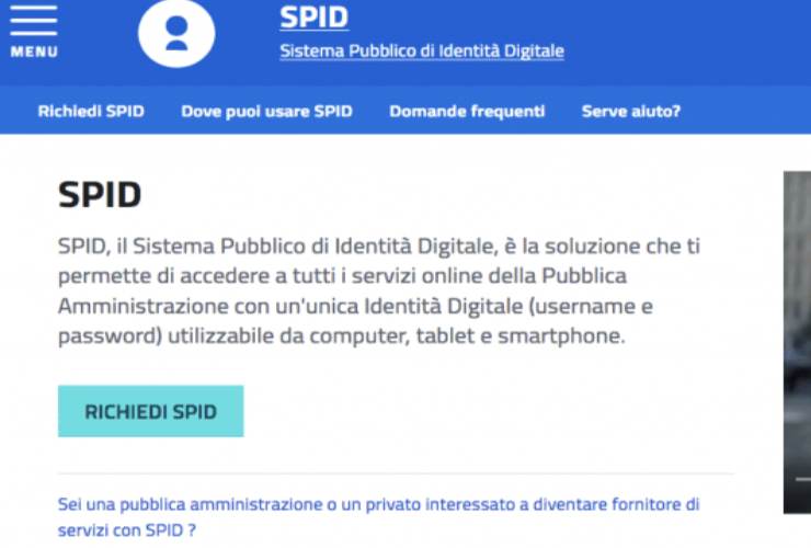 Area dedicato allo Spid