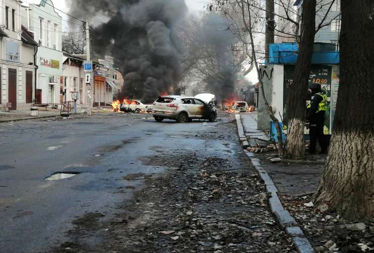 Bombardamenti o a Kherson il 24 dicembre