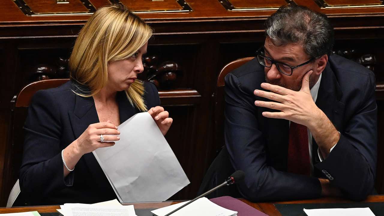 Giorgia Meloni e Giancarlo Giorgetti