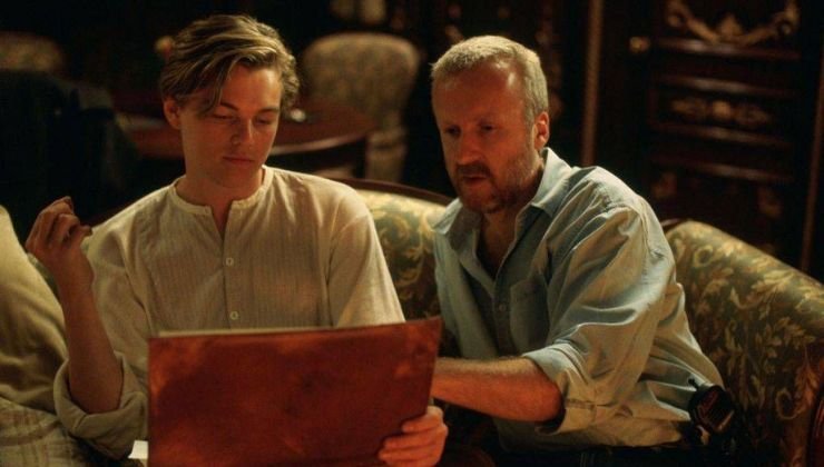 James Cameron e Leonardo DiCaprio sul set di Titanic