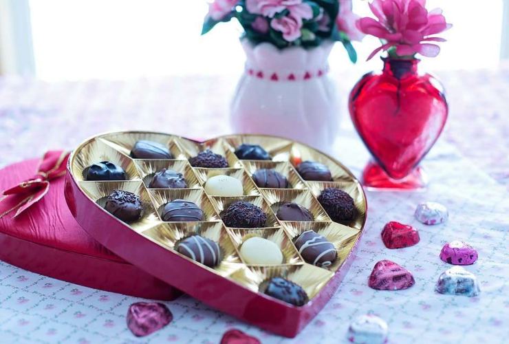 Scatola di cioccolatini regalata a San Valentino