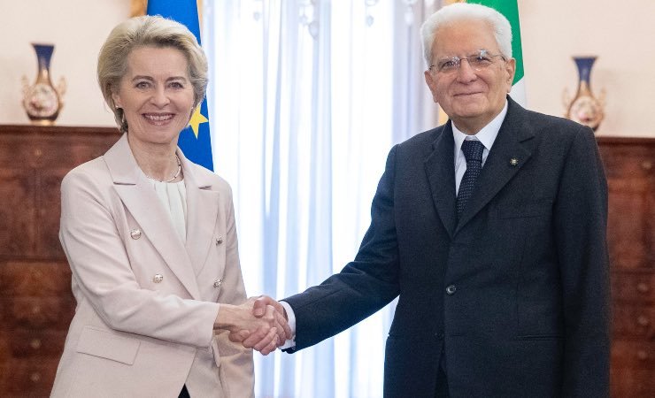 Sergio Mattarella e Ursula von der Leyen