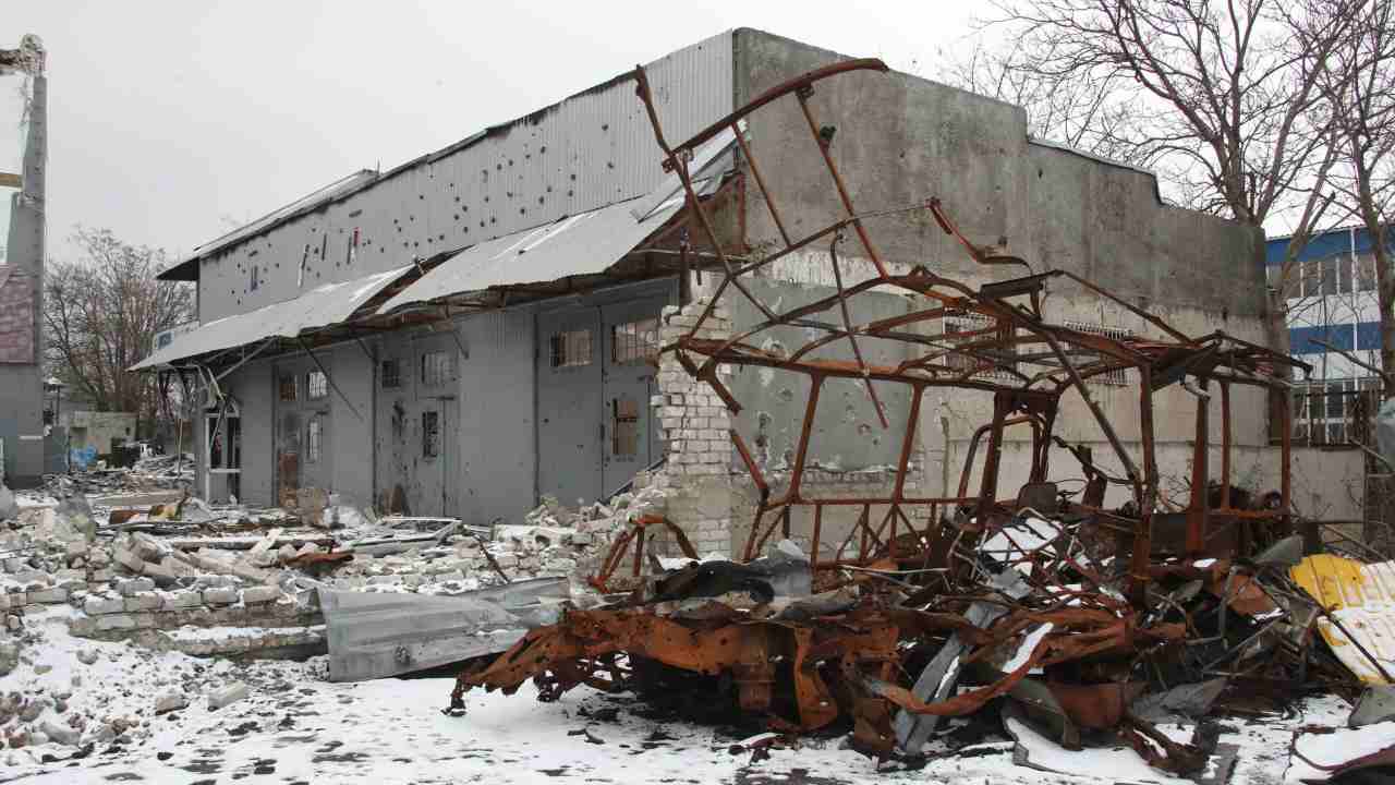 Edificio distrutto a Bakhmut