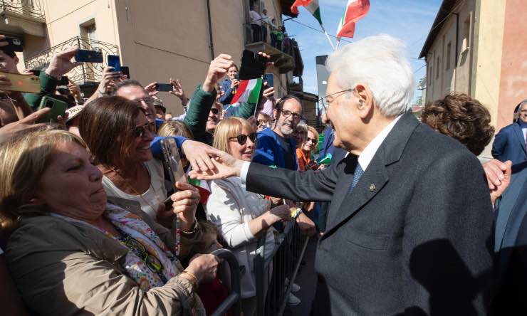 Il Presidente Sergio Mattarella a Borgo San Dalmazzo,in occasione del 78° anniversario della Liberazione