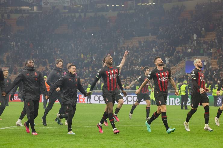 L'esultanza del Milan