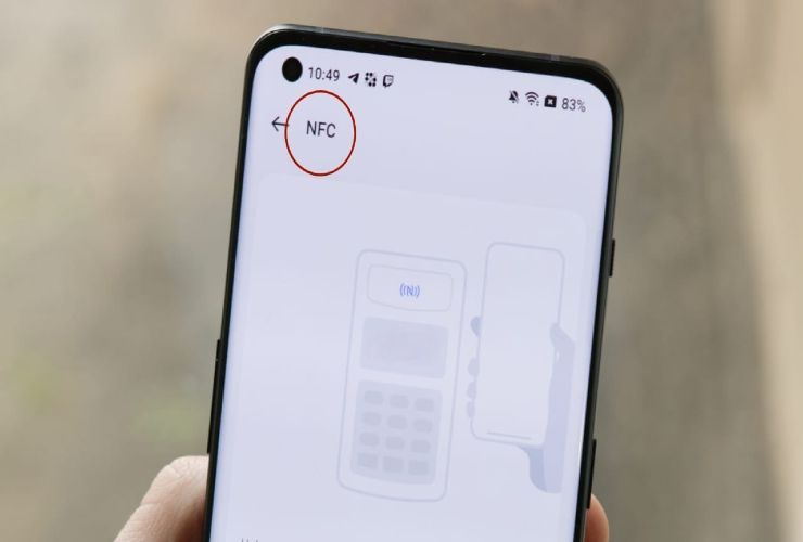 Impostazione NFC su cellulare