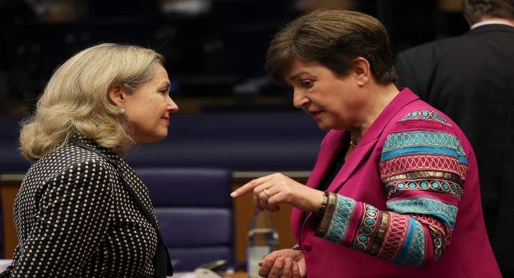 Nadia Calvino e Kristalina Georgieva a Lussemburgo.