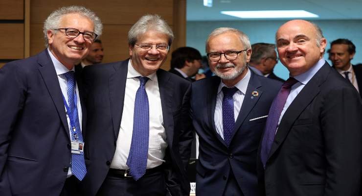 Paolo Gentiloni alla riunione Ecofin