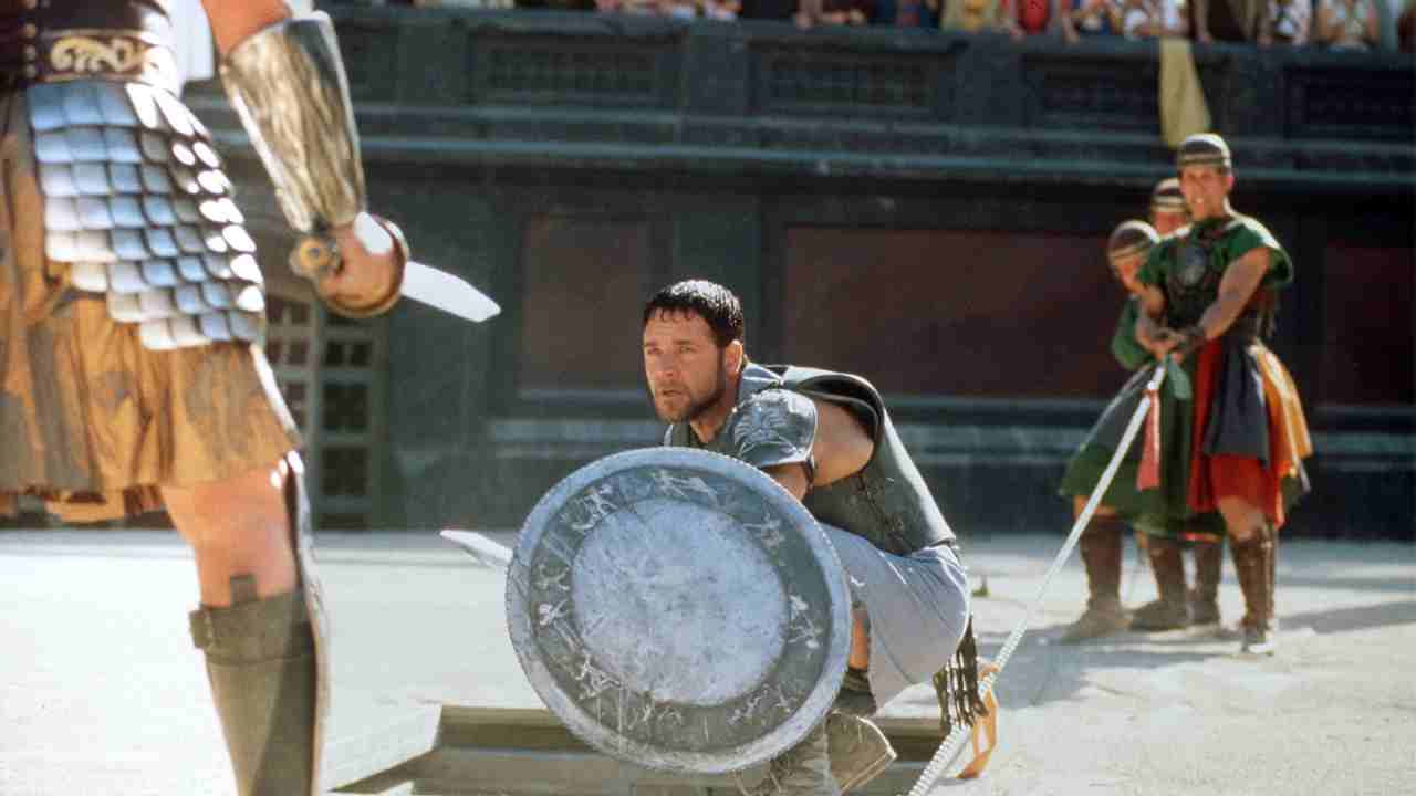 Russel Crowe in una scena del Gladiatore
