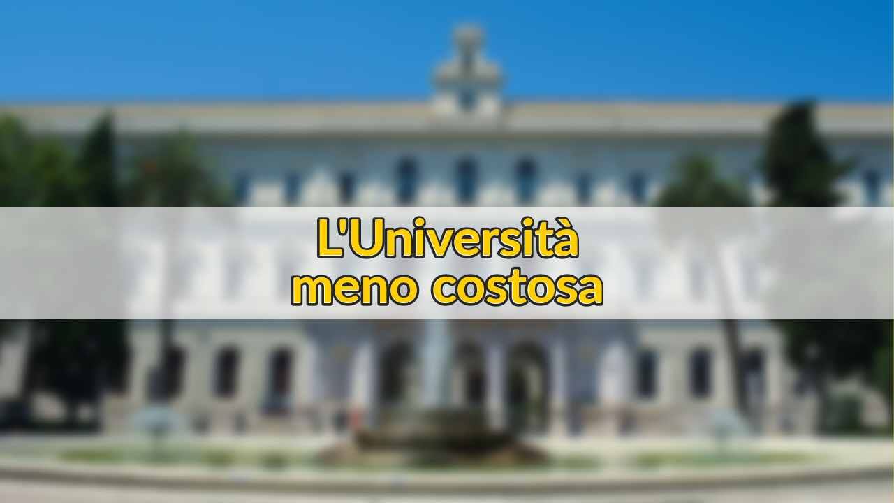L'università meno costosa d'Italia